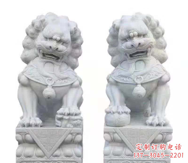 河源大理石狮子雕塑震撼视觉、传承文化
