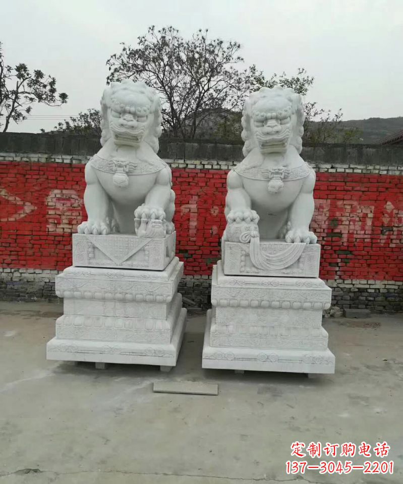 河源大理石狮子雕塑,精致而壮观