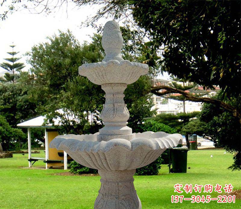 河源大理石双层喷泉雕塑,精美绝伦