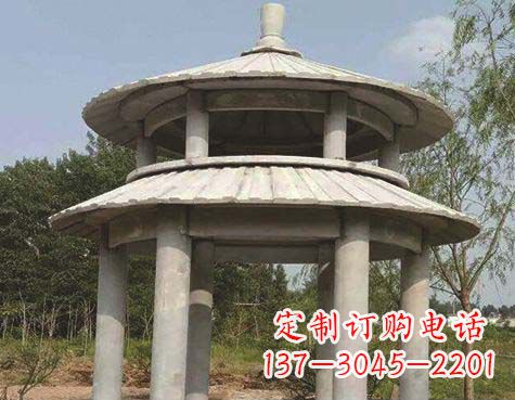 河源大理石双层圆顶凉亭石雕