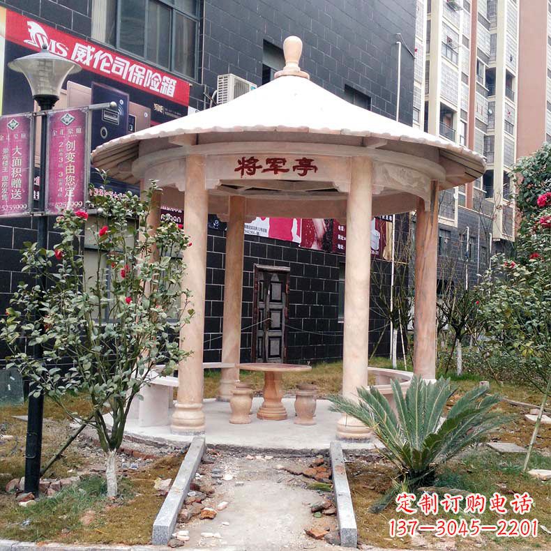 河源精美大理石凉亭雕塑