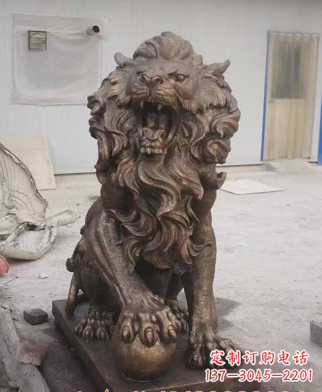 河源大理石狮子雕塑,演绎优雅狮子魅力