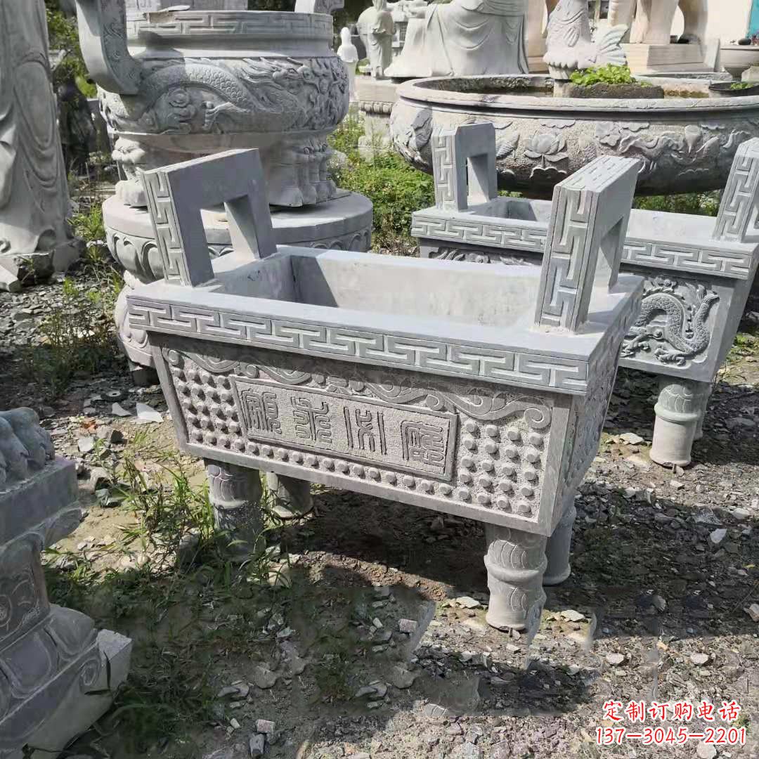 河源精美大理石香炉石雕
