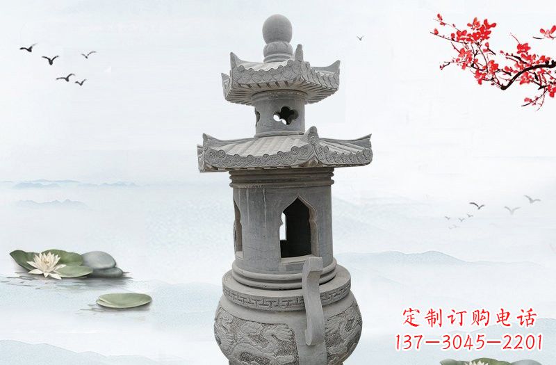 河源精美工艺石香炉雕塑