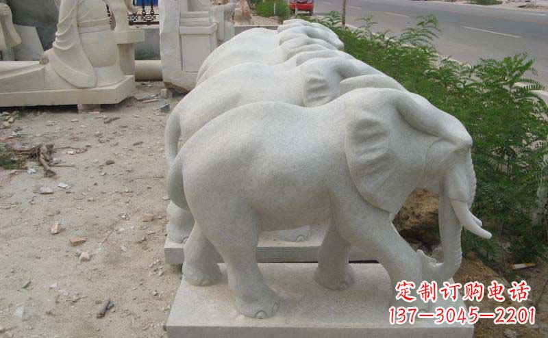 河源大理石小象公园动物石雕