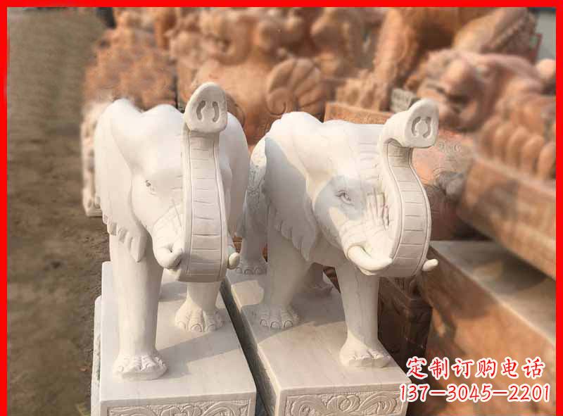 河源产品名称大理石小象招财石雕
