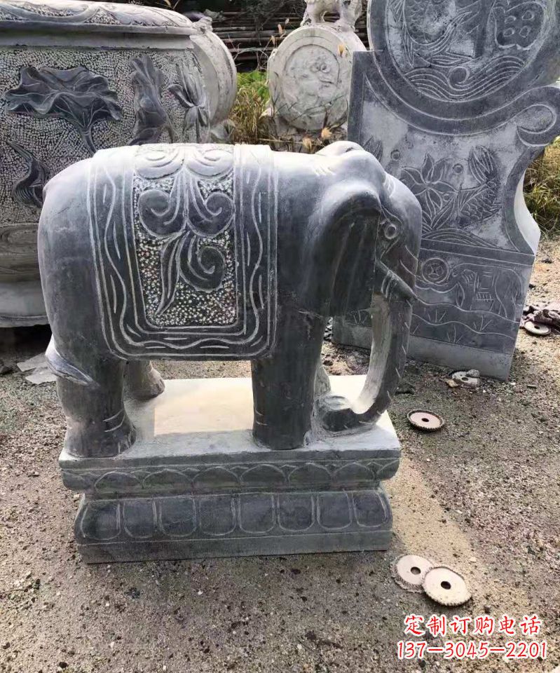 河源大理石大象雕塑
