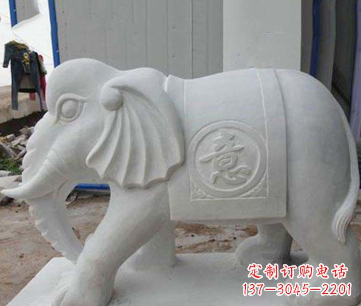 河源传承财富祝福,大理石招财大象雕塑