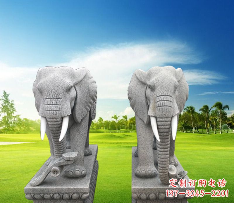 河源精美大象雕塑,招财进宝