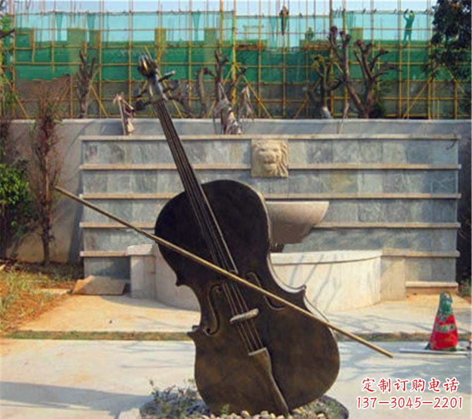 河源精美大提琴铜雕