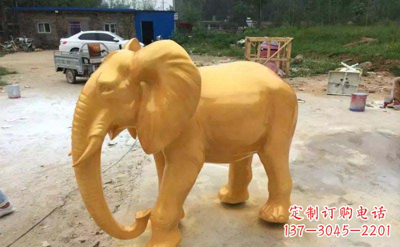 河源精美的大象玻璃钢仿铜雕塑