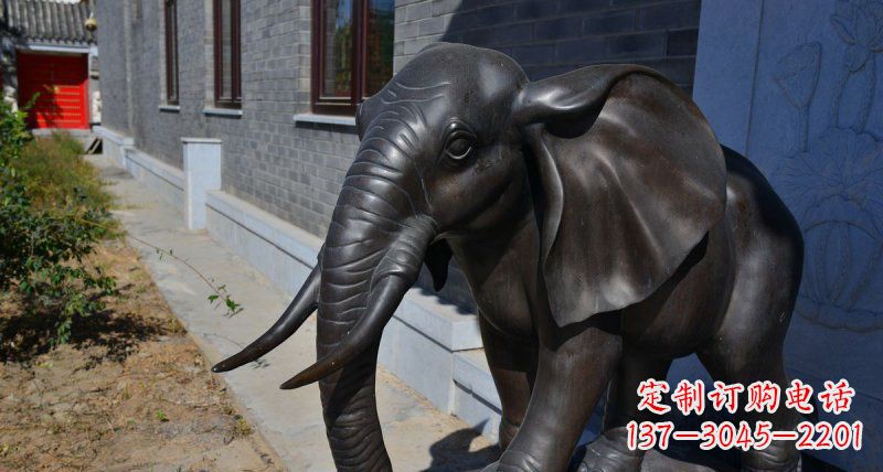 河源大象动物铜雕 (2)
