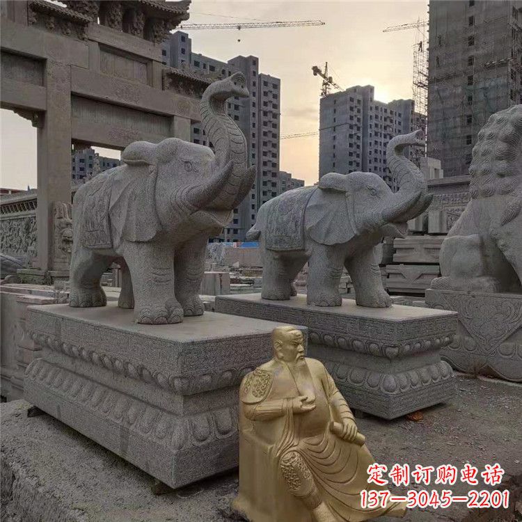 河源大象石雕吸水