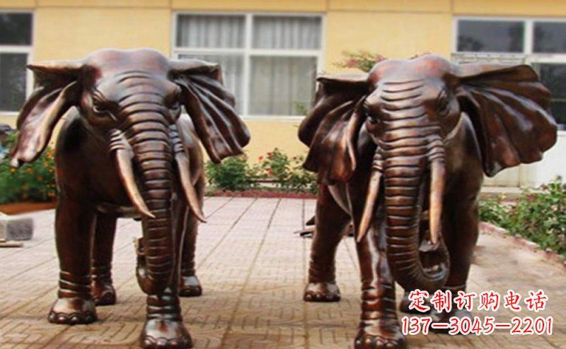 河源大象铜雕广场动物雕塑 (2)