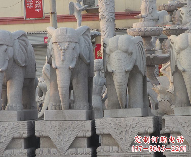 河源大象石柱雕塑