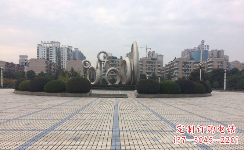 河源中领雕塑不锈钢圆环雕塑