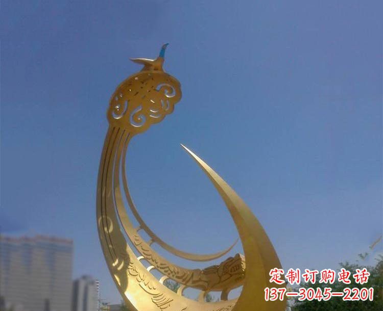 河源大型不锈钢创意凤凰雕塑