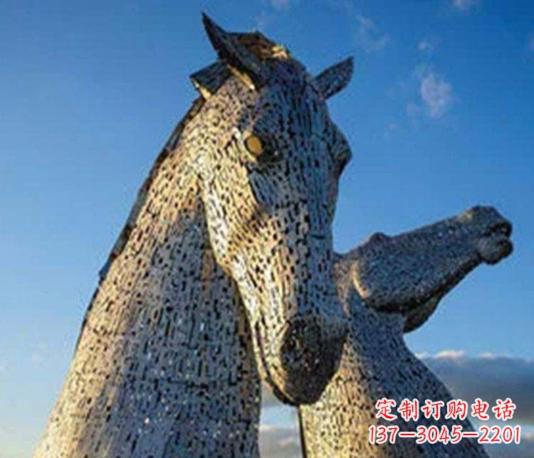 河源大型不锈钢抽象马雕塑