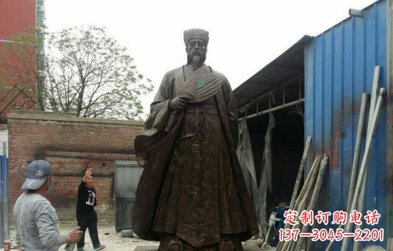 河源典雅大型立式诸葛亮铜雕