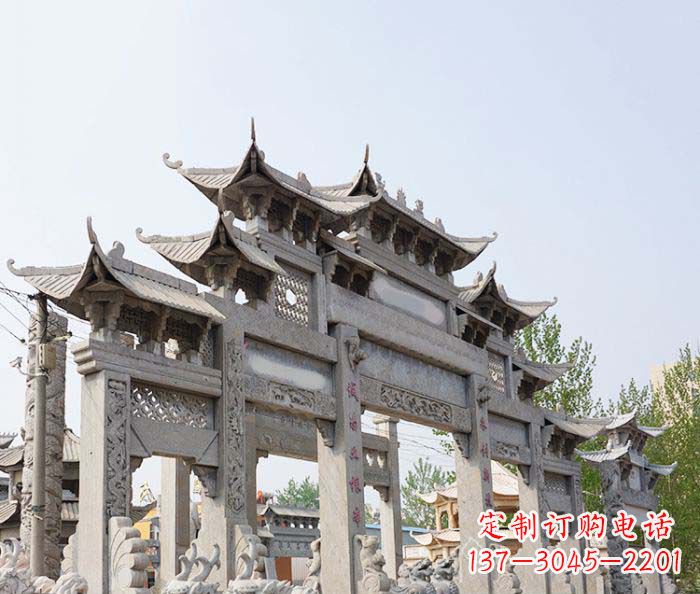 河源特大型五门石雕牌楼