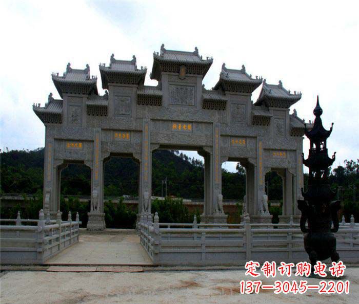 河源大型五门石雕牌坊