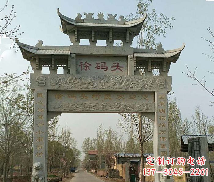 河源精美纯手工大理石牌坊雕塑