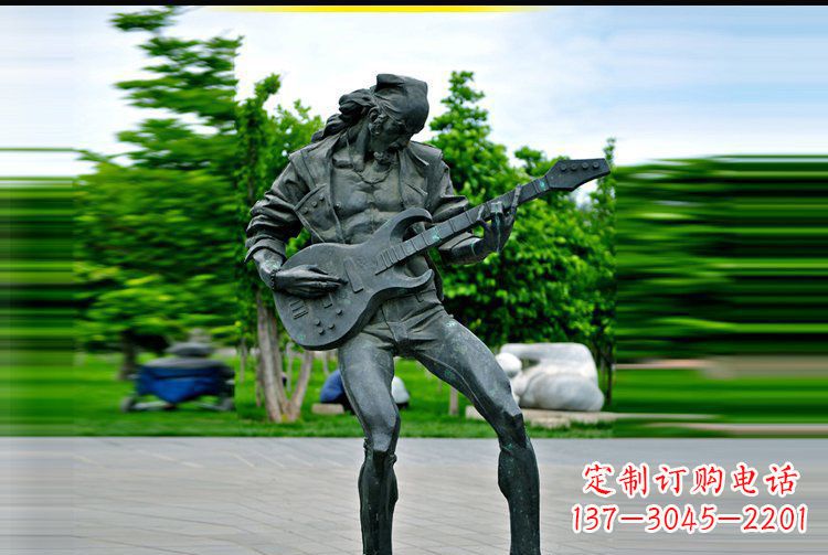 河源铜雕吉他景观雕塑