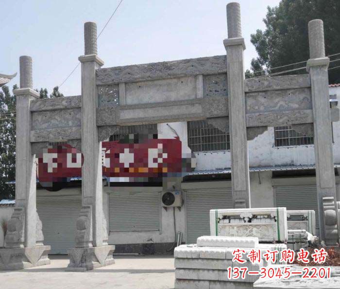 河源领雕塑 | 专业定制道路大理石牌坊雕塑