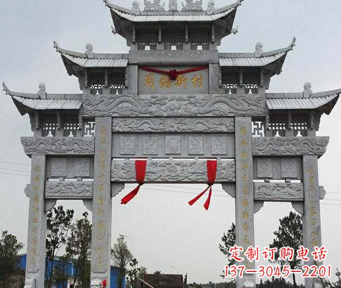 河源精美石雕牌坊雕塑