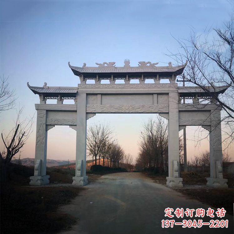 河源品质卓越的道路三门石牌坊雕塑