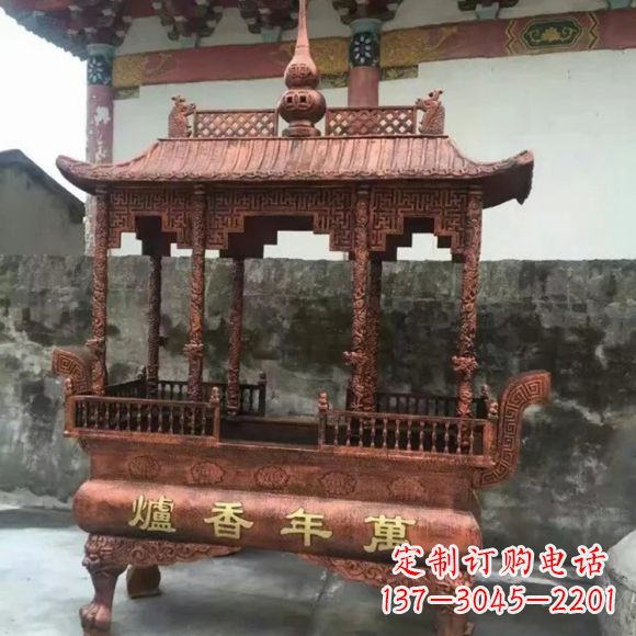 河源雕刻蝙蝠铜香炉