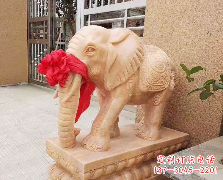 河源雕刻大象石雕