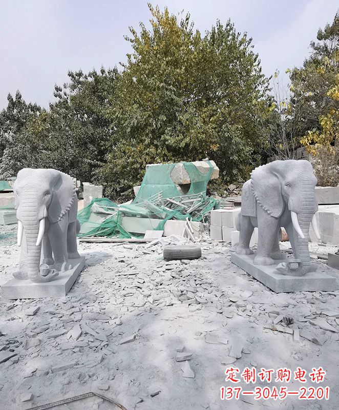 河源雕刻大象的石雕