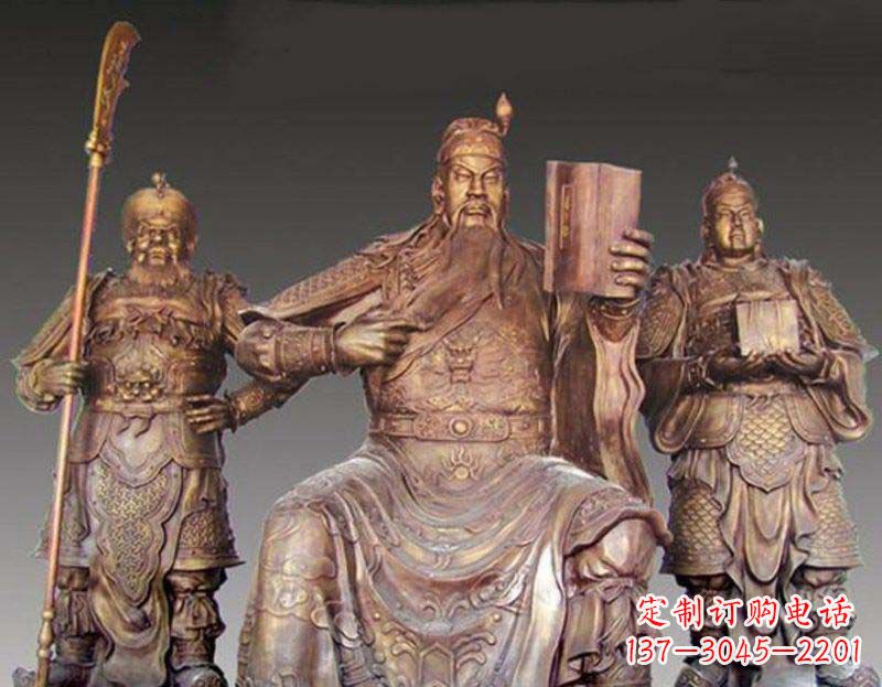 河源中领雕塑艺术以关公武财神铜雕塑荣耀家中