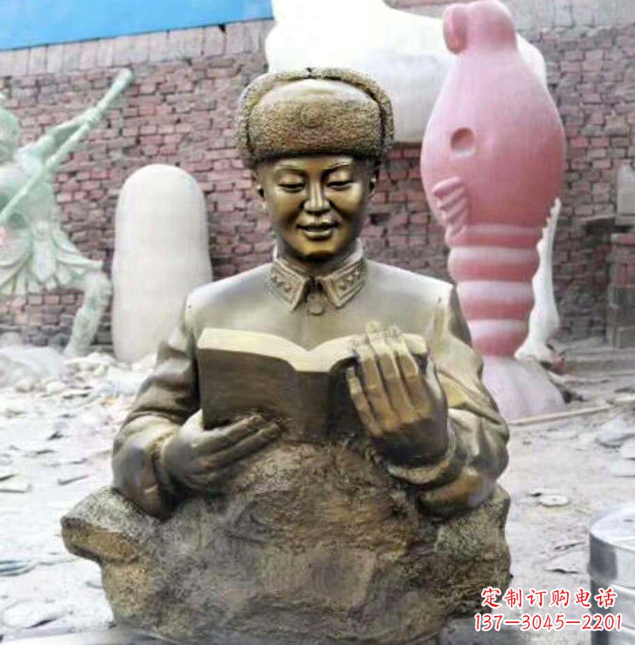 河源中领雕塑精美雷锋铜雕塑