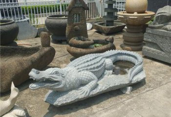 河源动物雕塑大理石鳄鱼