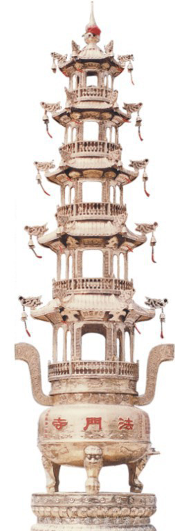 河源传统工艺艺术精品法门寺铜香炉雕塑