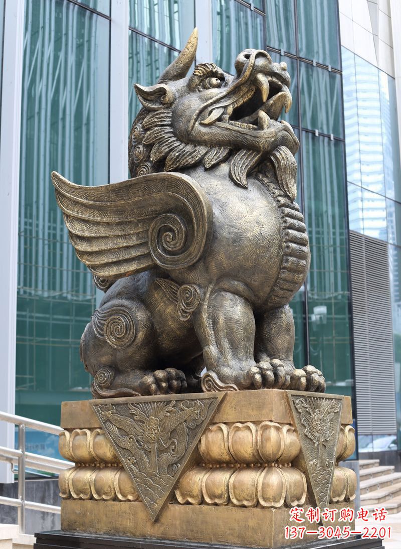 河源精美独角兽铜雕