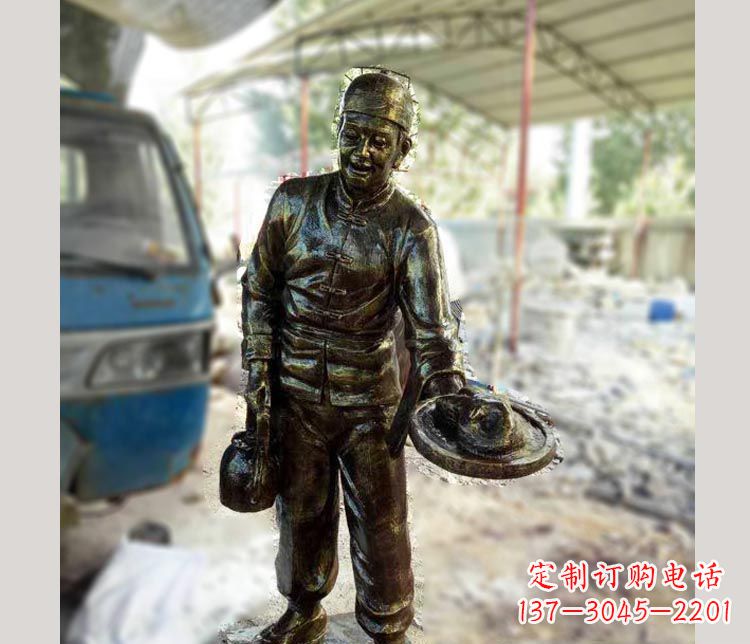 河源中领雕塑定制铜雕店小二雕塑