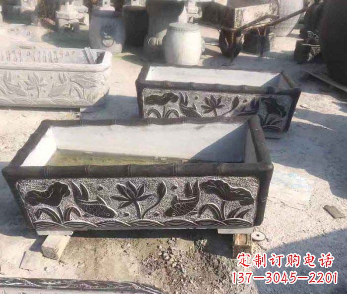 河源精美仿古石水缸雕塑