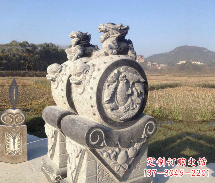 河源仿古抱鼓石门墩雕塑
