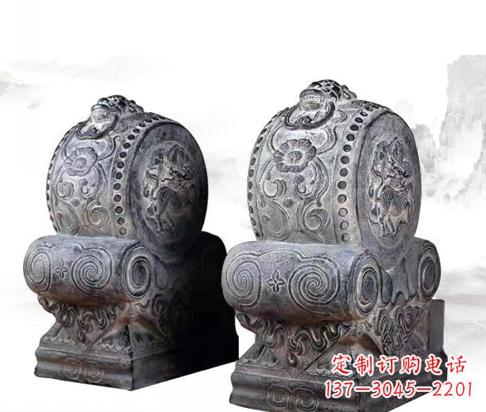 河源仿古抱鼓石门墩雕塑