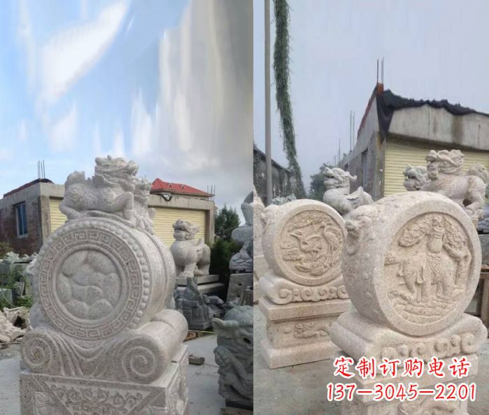 河源仿古抱鼓石门墩雕塑
