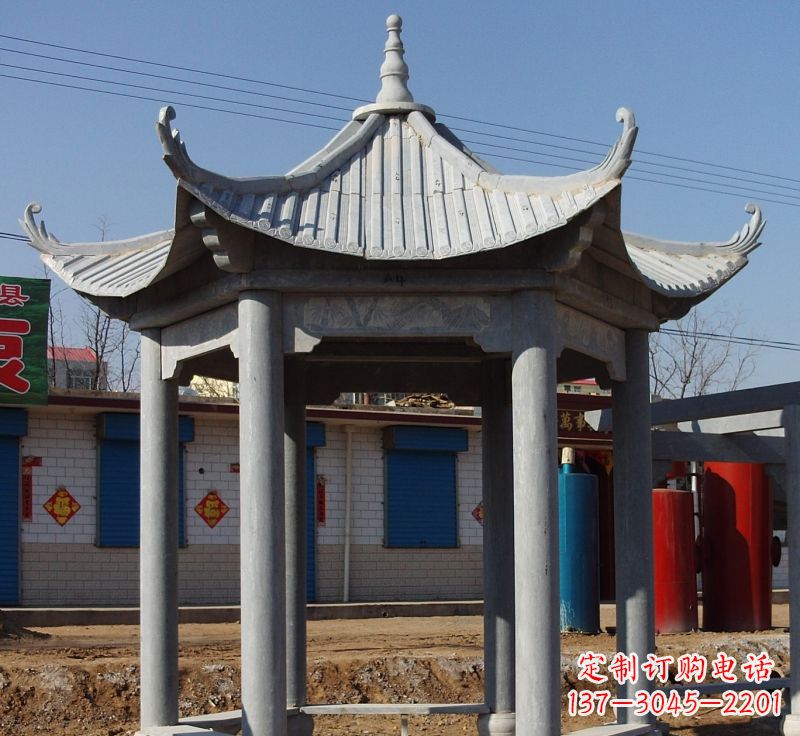 河源精美仿古石雕凉亭