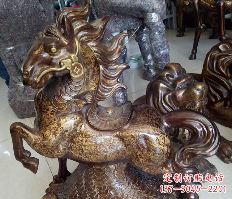 河源仿古雕塑马摆件