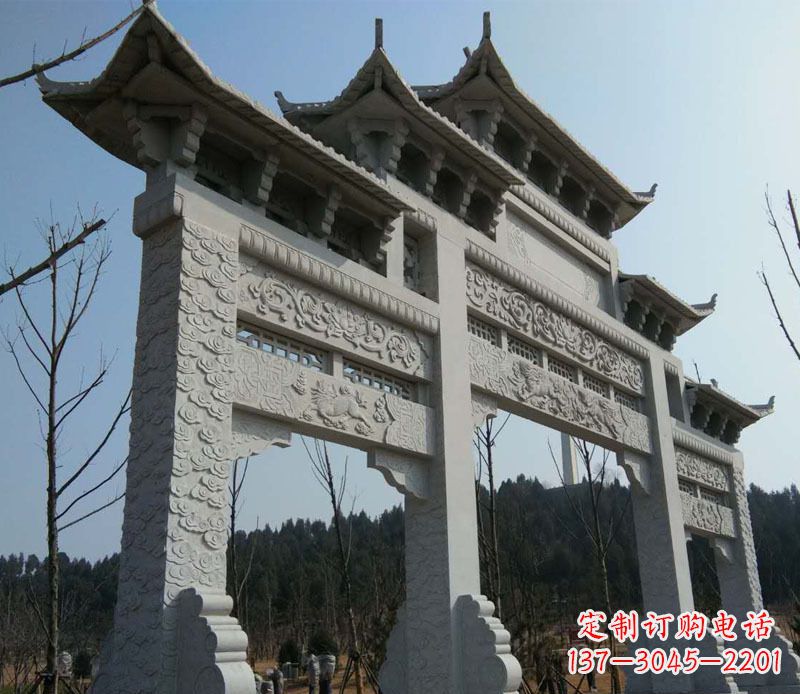 河源仿古牌坊石雕定制