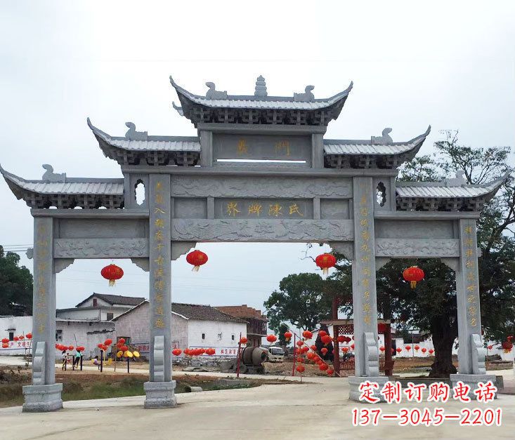 河源精美仿古牌坊石雕