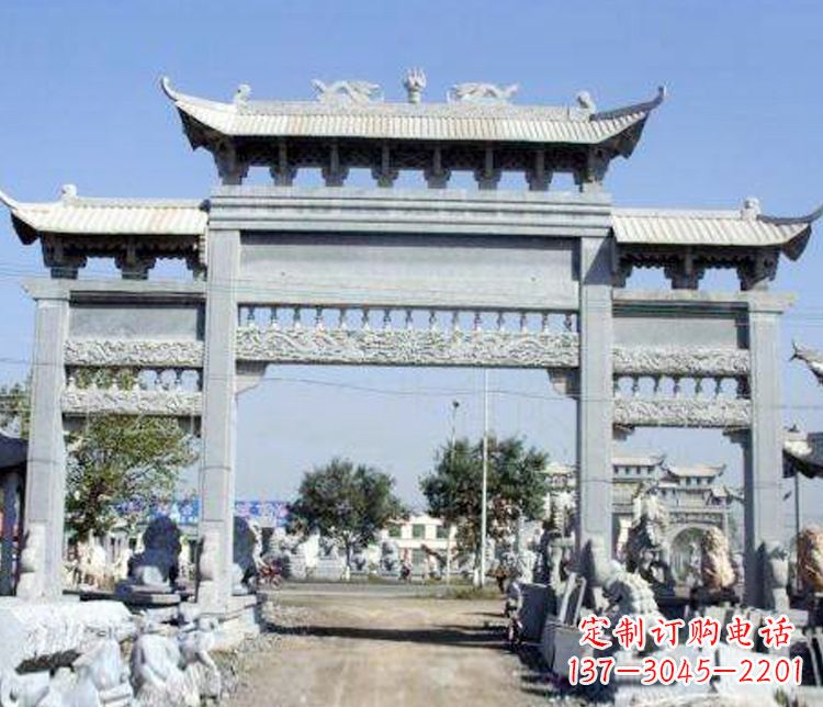 河源仿古牌坊石雕精美定制