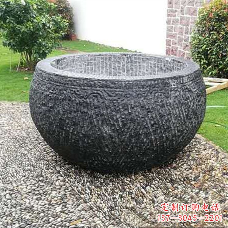 河源仿古石雕水缸
