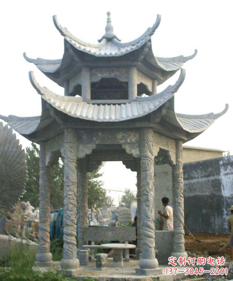 河源仿古石凉亭石雕